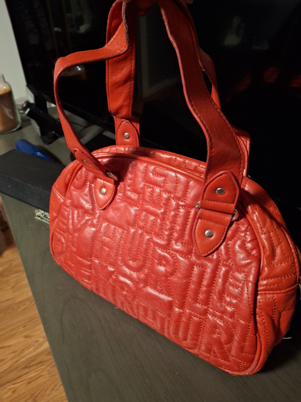 Hurley Red Quilted Shoulder Bag